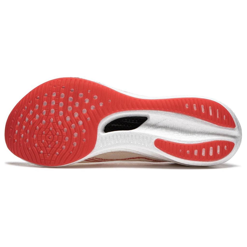 Li Ning Feidian 3 Challenger Fabric Cushioning Abrasion Resistant Breathable Low top Running Shoes Women's Red White ARMT038-25