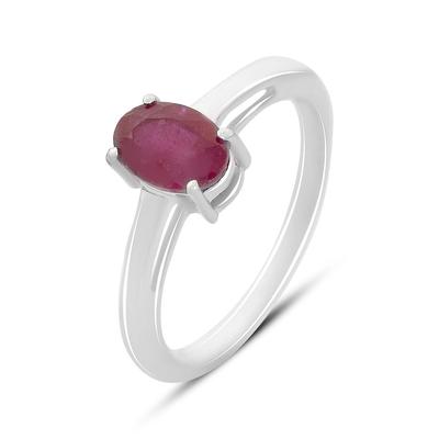 Bague en argent avec rubis naturel 1,05 ct, poids du produit 2,52 g (2165118)