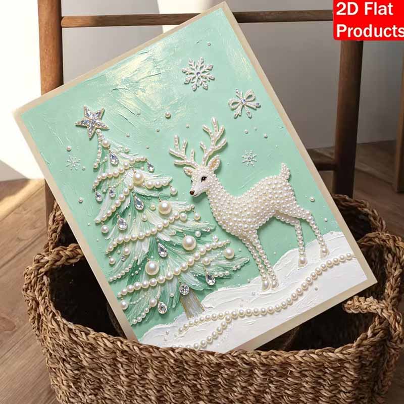Christmas Pearl Painting Kit Handmade DIY Home Decoration Painting Deer Tree Snowflake Elements