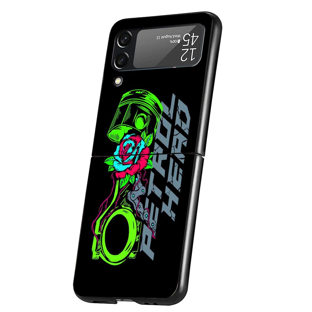 

Motorcycle Gear Phone Case For Samsung Galaxy Z Flip 7 6 5 4 3 5G Cover ZFlip7 ZFlip6 ZFlip4 ZFlip5 ZFlip3 Coque Fundas Galaxy Z Samsung Z Flip 6