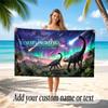 Dinosaur Theme Quick Dry Beach Towel Custom Name Text Print Large Sand Resistant Towel Beach Vacation