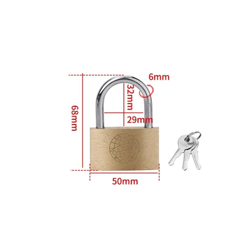Cadenas en Cuivre Petites Serrures pour Valise Casier Quincaillerie de Bricolage 20mm 25mm 30mm 40mm 50mm Inclure 3Clés