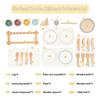 UMU Kinderspiel-Geschirrset, Holz-Kinderküchen-Geschirrset, 33-teiliges Set, Montiert, Montessori-Stil für Jungen und Mädchen, Perfekt für Pr