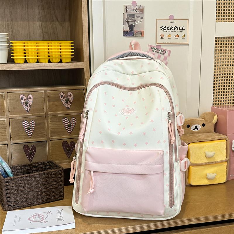 Color Block Women's Backpack Student's Lightweight Commuter Schoolbag