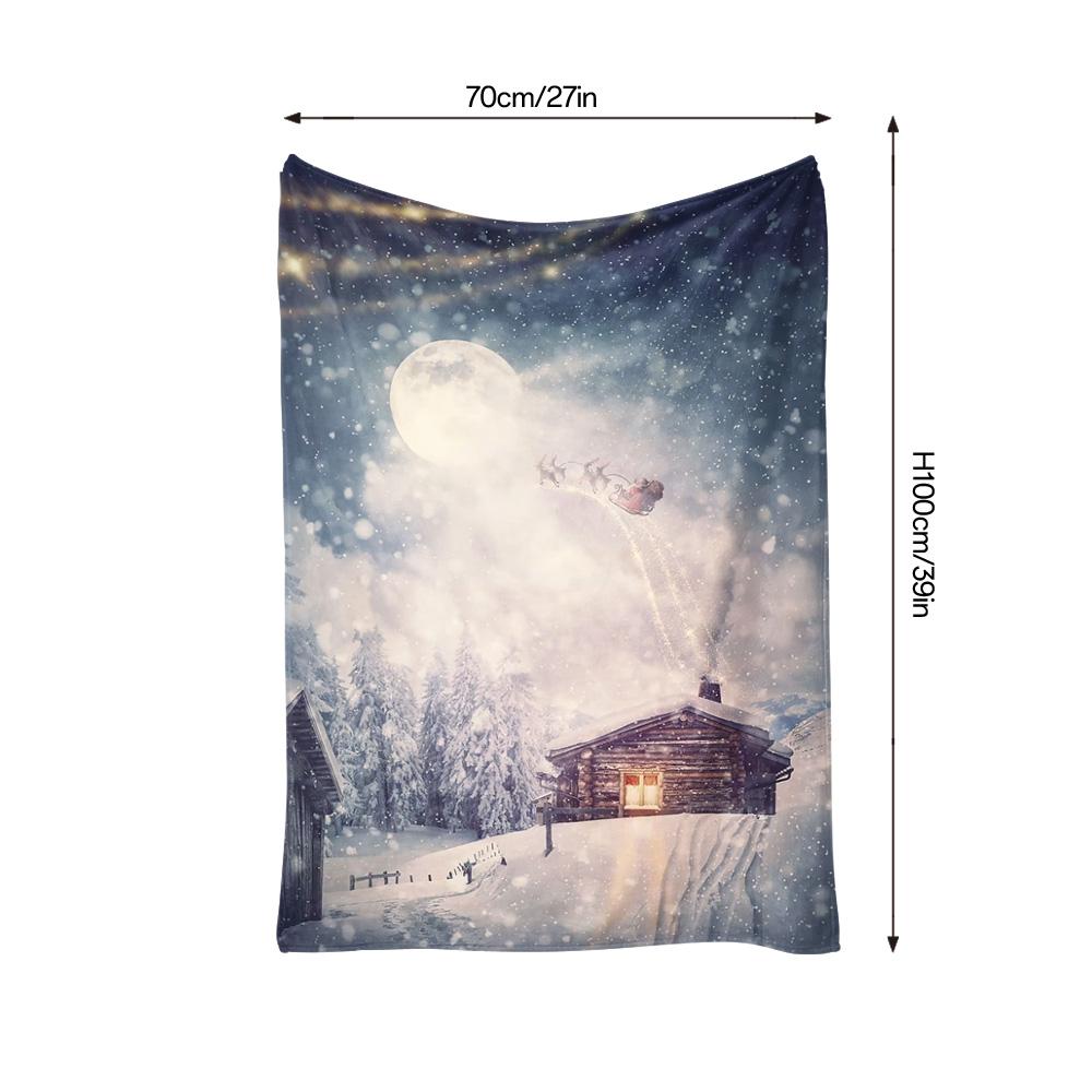 Tuniu Winter Forest Fleece Blanket Warm Throw Sofa Bed Christmas Gift Decorative Throw Blanket