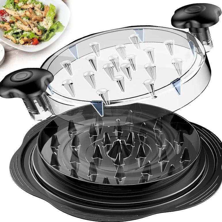 Upgraded Chicken Shredder with Transparent Cover: Large Anti-Slip Rotating Tool for Chopping Chicken Beef Cabbage,Vegetables 4