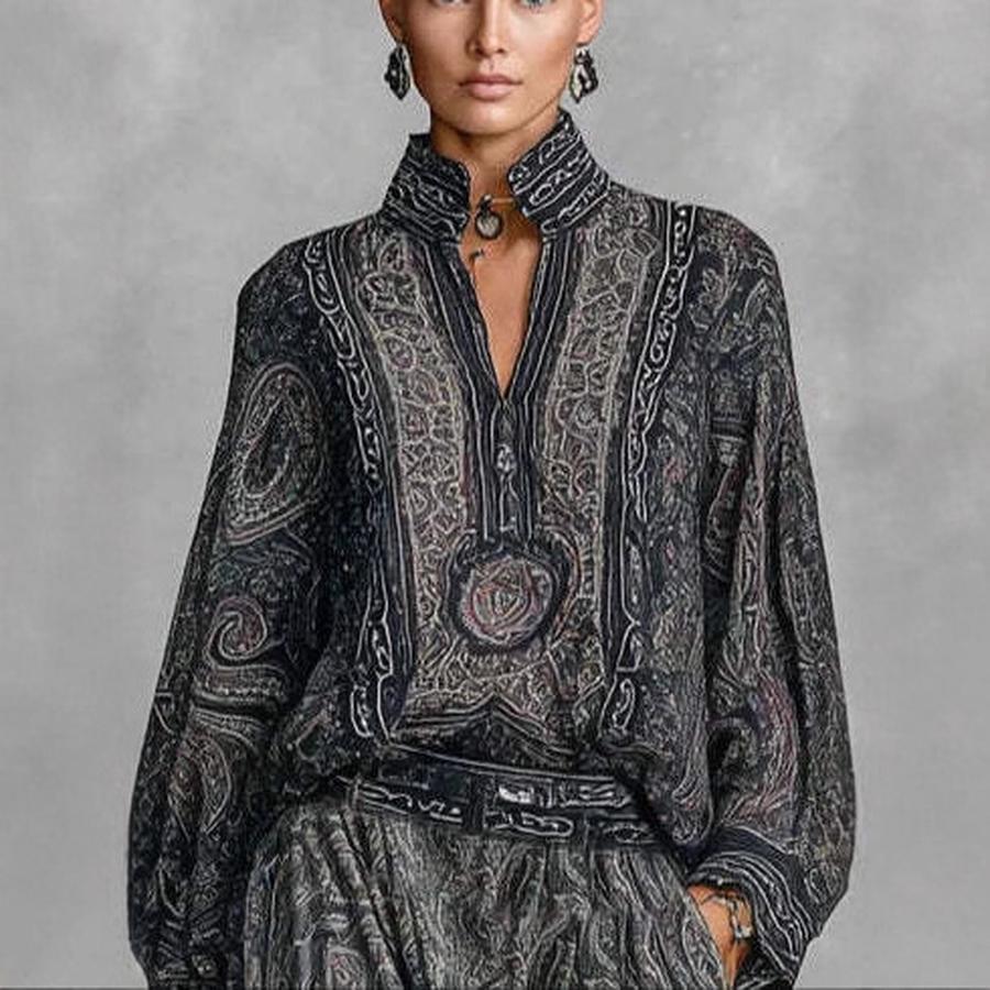 Spring Autumn New Fashion Paisley Floral Pattern Luxury Vintage Style Set