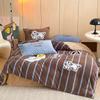 Thickened Milk Fleece Girl Heart Mengmeng Kitten Bed Four-Piece Set Coral Fleece 1.5 Meters