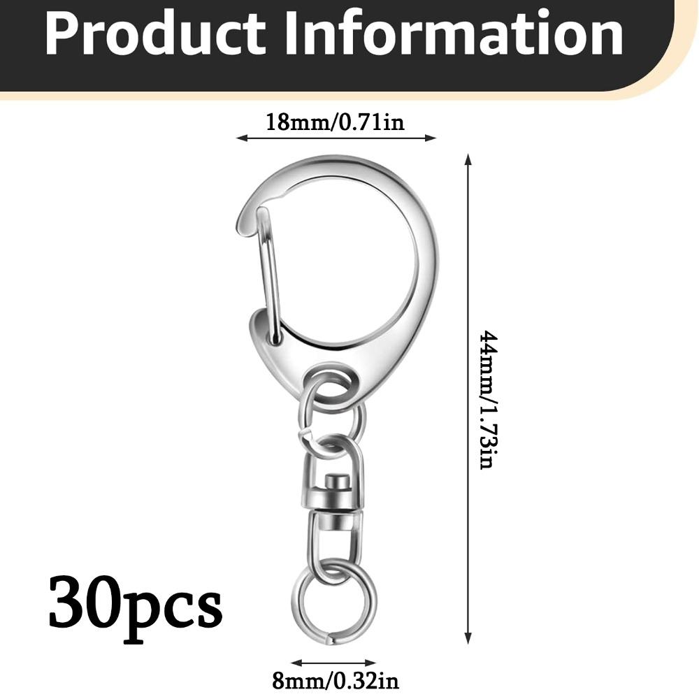 30 шт. Застежка-карабин для брелока, защелка, поворотные застежки, карабин для ремешка, DIY поделки, брелок, застежка-карабин, застежки для бижутерии, застежки-карабины 30pcs