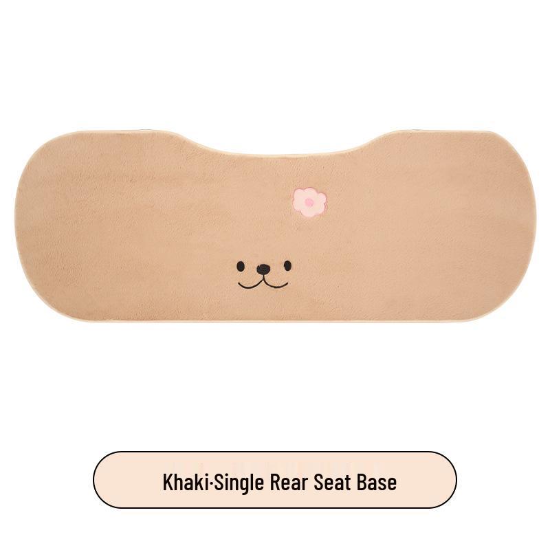 Plush Bear Winter Seat Cushion Set - Cute Cartoon Design, Warm & Tie-Free for Ladies