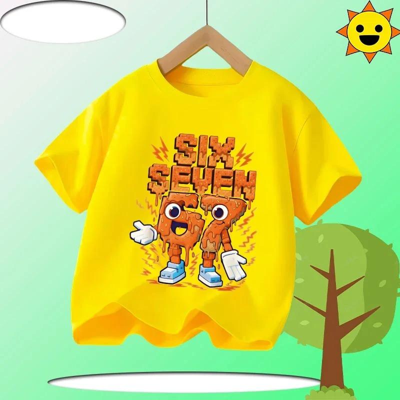 Funny Six Seven Italian Brainrot 67 Graphic Print TShirt BoyGirl Summer Short Sleeved Kids Loose Comfortable Tshirt Tee Top