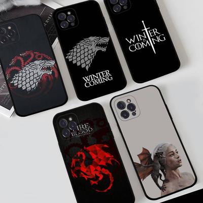Thrones Game Cool Logo Pattern Black Silicone Phone Case For Iphone 17 Air 16 15 14 13 12 11 Pro Max Plus Back TPU