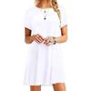 Women Casual Short Sleeve T Shirt Dress Vintage O Neck Print Loose Mini Dress Elegant Simple Mini Dress Streetwear Sundress
