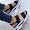 Summer new large-size women's shoes, letter one word sweet wind thick-soled wedge heel sandals women