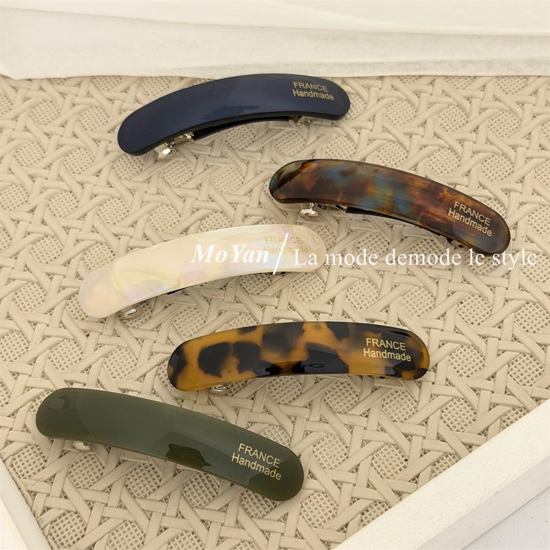 Korean Style Gold Label Acetate Baguette Barrette - Versatile & Cute Hair Clip