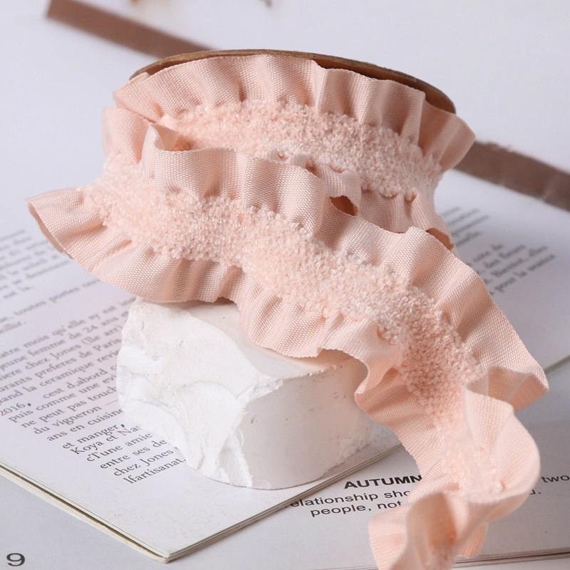 10 Yards Double-sided Wrinkled Pleated Lace Trim Ruffle Lace Edge Ribbon DIY Sewing Hair Bows Hat Clothing Decor Accessories