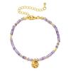 Fashionable Irregular Natural Stone Beaded Bracelet, Ethnic Style Stainless Steel Colored Jewelry Bracelet