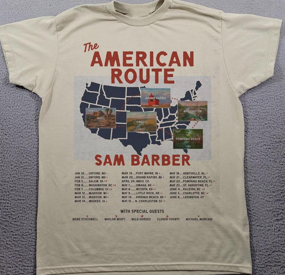 Retro Sam Barber American Route Tour 2026 Tee Gift Funny All Size Shirt S82129 XXL