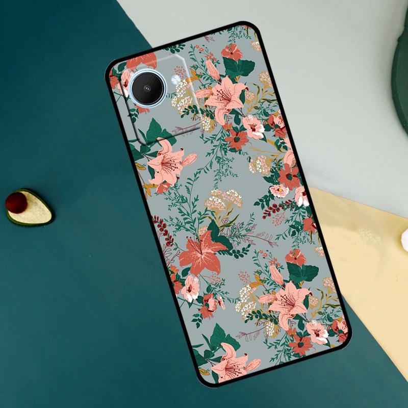 Painting Flowers Nature Leaves For Realme C63 C61 C71 C55 C67 C51 C75 C65 C53 C35 10 11 12 13 14 Pro Plus GT6 GT7 Pro Case