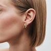 Premium Metal Inlaid Zircon Irregular Double-Layer Design Earrings S925 Silver Needle Stud Earrings Trendy Temperament Earrings