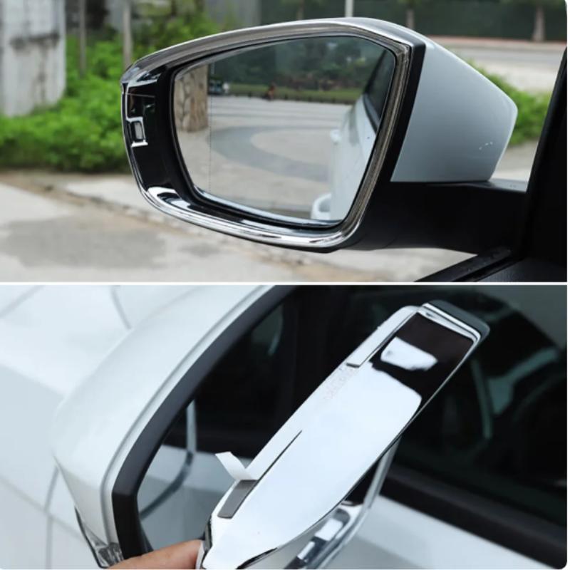 For Volkswagen T-ROC TROC 2017 2018    ABS Carbon Rearview Mirror Eyebrow Frame Cover Trims Car Styling Accessories