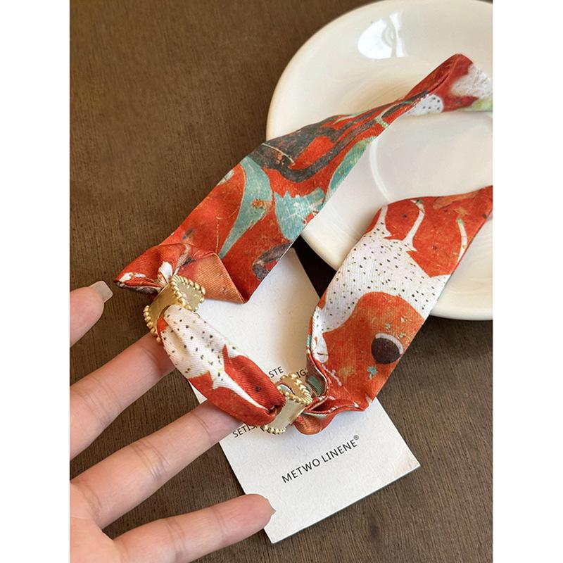 Matte silk scarf hollow opening bracelet retro niche temperament bracelet niche exaggerated high-end jewelry women