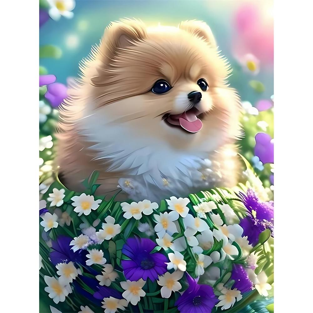 Pomeranian Cartoon Dog Animal Diamond Painting Cross Stitch Kit Pixel Mosaic Embroidery Home Decor 5D DIY Art Drawing Hanging