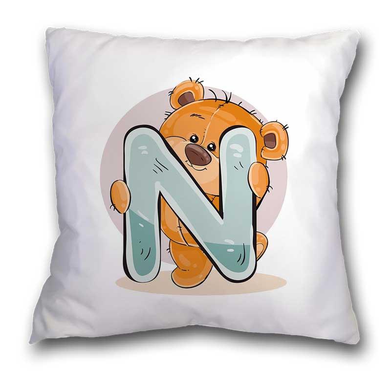 Polyester/Linen Lovely Bear Alphabet Print Cushions Case Cartoon Bears Letters Decor Pillows Case Sofa Livingroom Throw Pillows