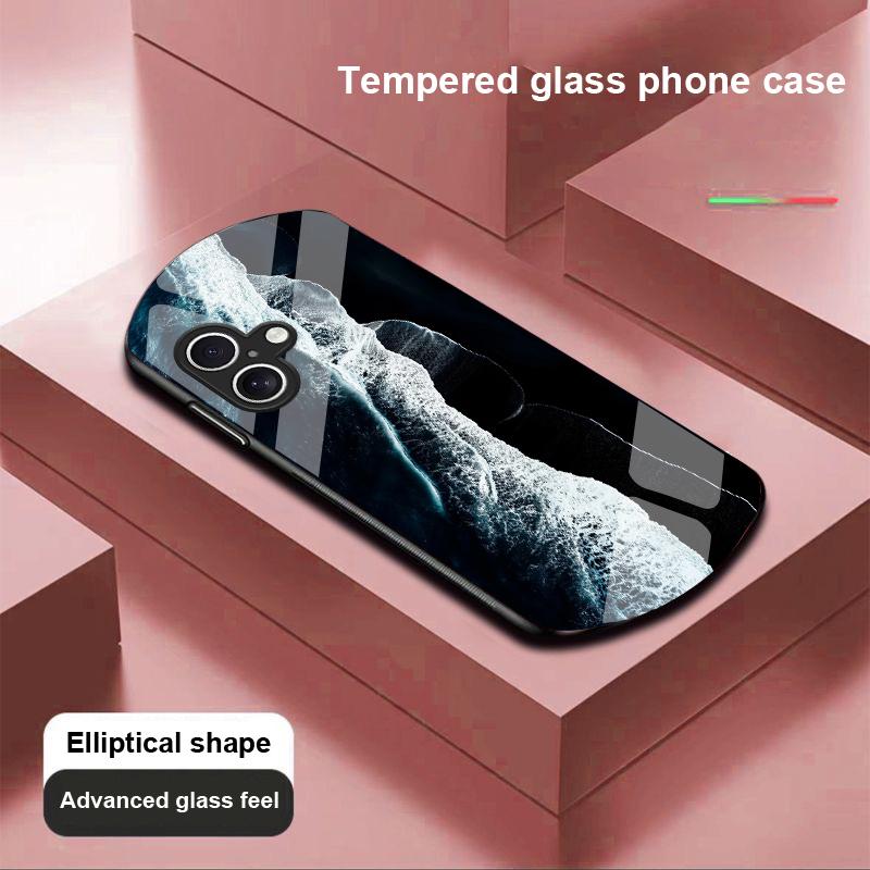 High Mountain Flow Für Apple IPhone 16 11 13 15 14 Pro Max 12 Mini 7 8 Plus XR XS Elliptisch Geformte Gehärtetes Glas Handyhülle