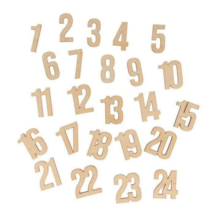 Stickers - 24 Chiffres bois