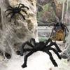 Halloween DIY Ornament Black Plush Spider Artificial Spider Horror Giant Spider Haunted House Decor