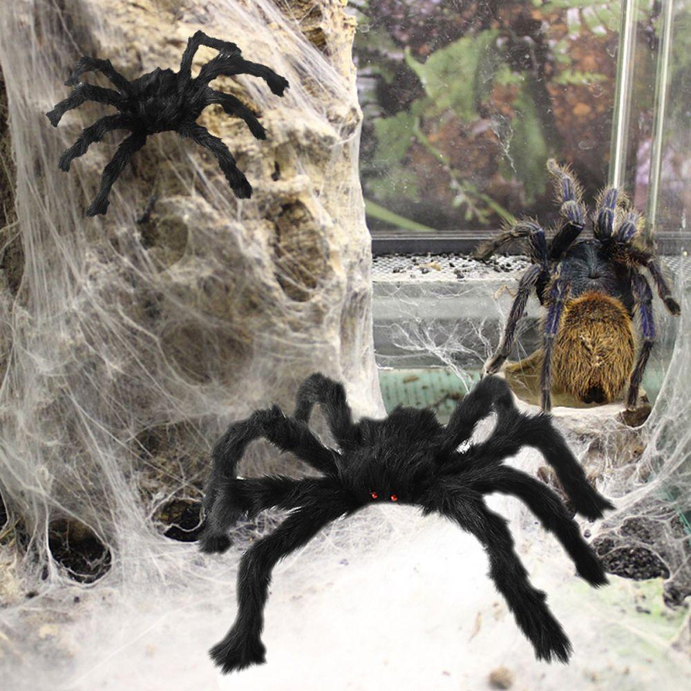 Halloween DIY Ornament Black Plush Spider Artificial Spider Horror Giant Spider Haunted House Decor
