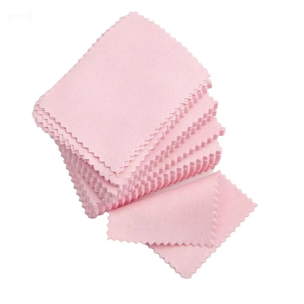 50Pcs 8x8cm Jewelry Cleaning Cloth Soft Fabric Cleaning Polishing Cloth  Anti-Tarnish Tool
