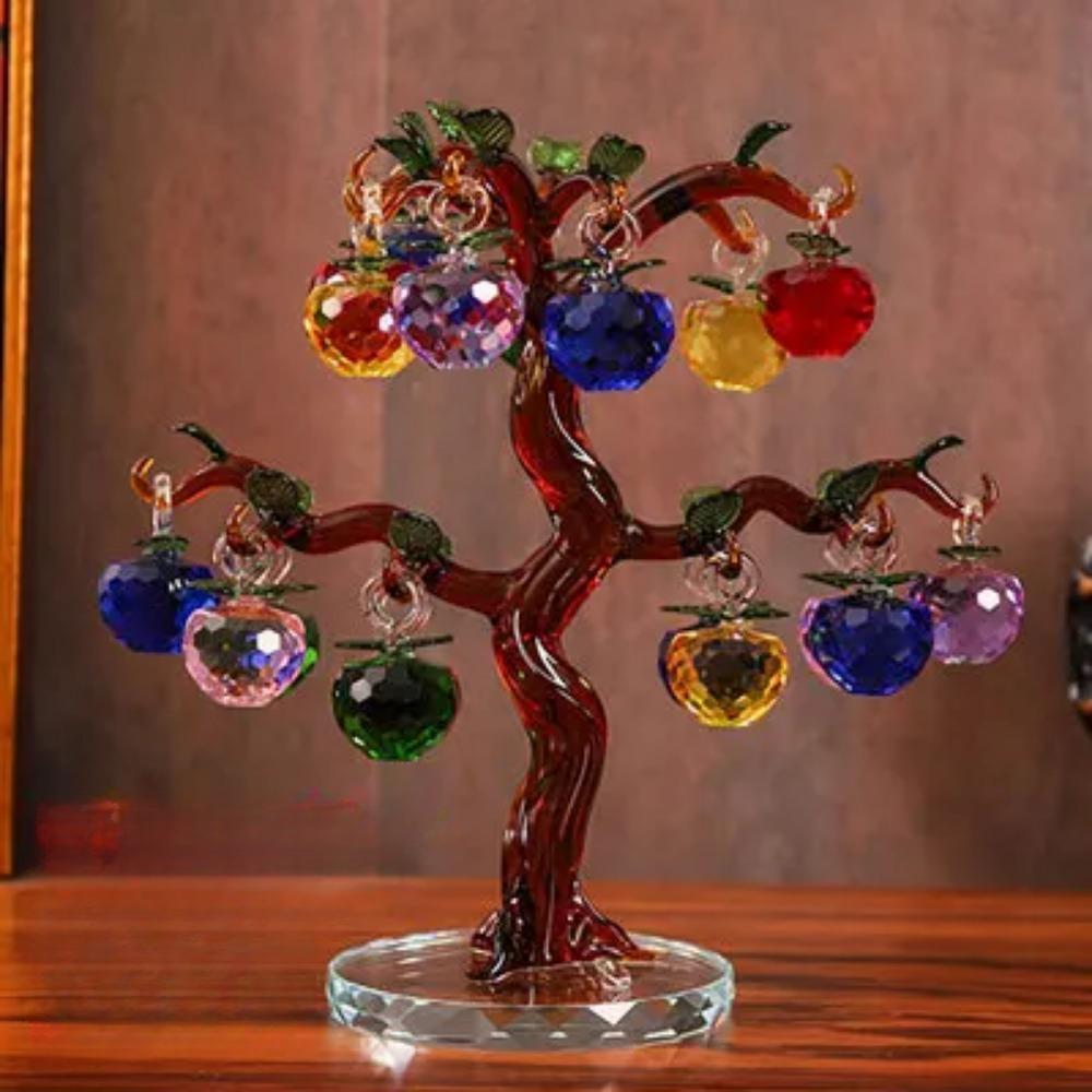 

Хрустальная стеклянная яблоня с 6/10/12/16/18/36 шт. яблоками фэншуй ремесло домашний декор фигурки рождественские подарки сувениры декор