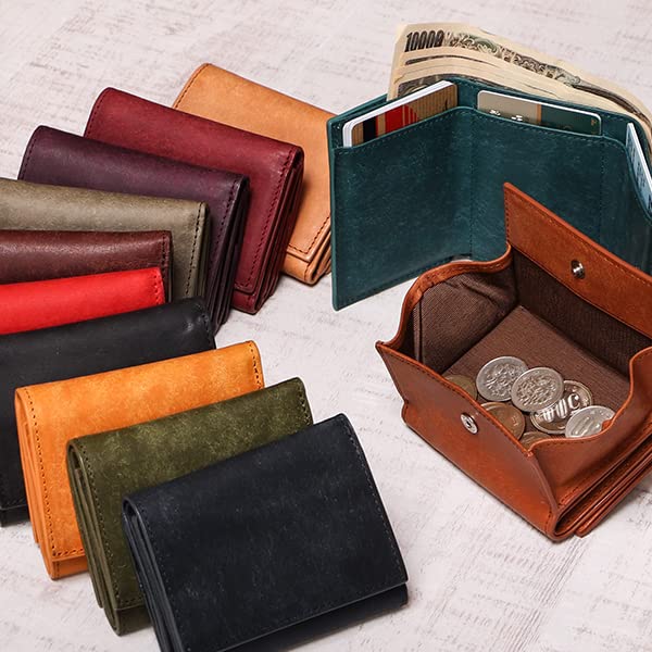 Wallet Trifold Wallet Box Type Coin Case Wallet Popular Brand Boosters Pueblo Leather Thin Trifold Wallet Mini Wallet Grigio [Boosters] Men's Women's