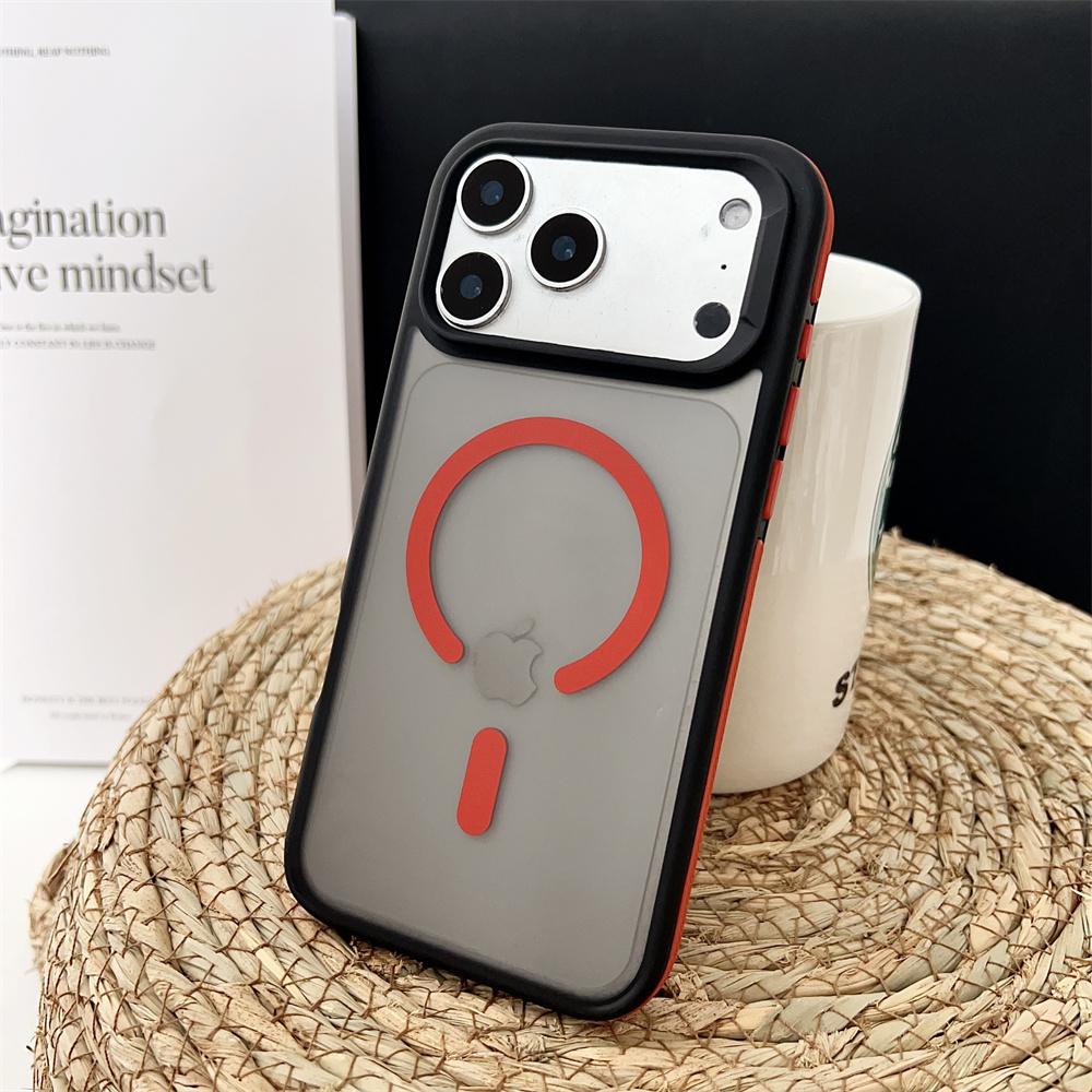 Shockproof Luxury Matte Magnetic Case for iPhone 17 Pro Max 17 Air 17 Pro Colorful Border Magsafe Wireless Charging Cover