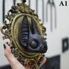 Gothic Art Resin Animal Head Wall Decor Baroque Style Wall Hangings Frame Vintage Bat Wall Sculpture Home Decor Gothic Statue