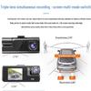 A20 Triple-Lens HD Night Vision 2-Inch Driving Recorder - 1080p In & Out Car DVR