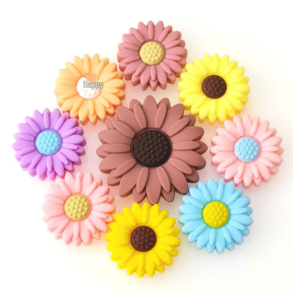 Daisy Flower Silicone Beads for DIY Jewelry & Baby Teether Bracelets