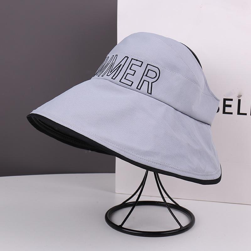 Spring New Letter Fisherman Hat Children Wide Brim Sunshade Sunscreen Hat Showing Face Small Leisure Beach Basin Hat