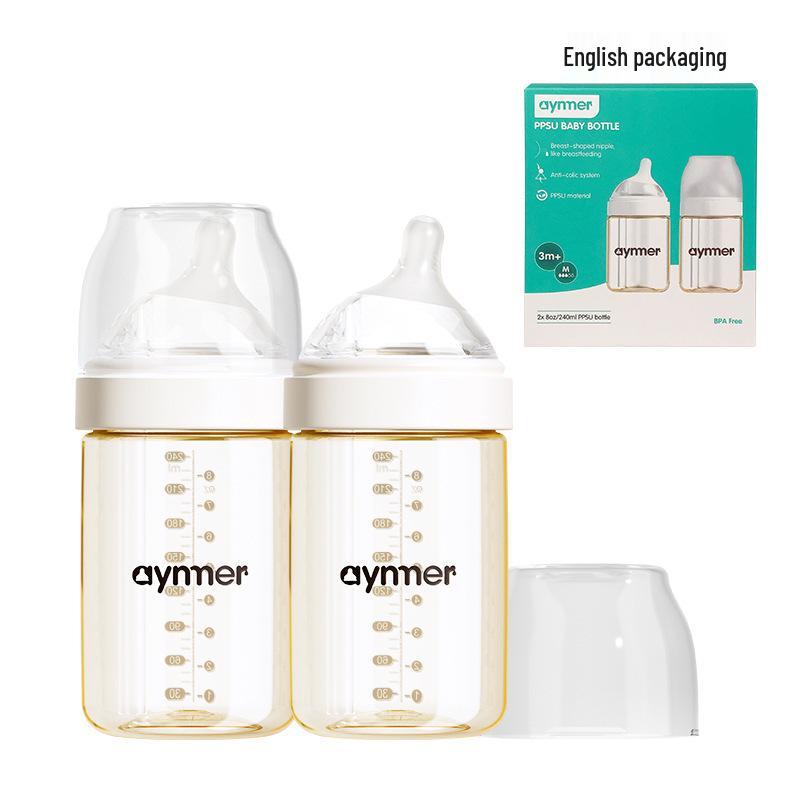 Anti-Colic High Borosilicate Glass Baby Bottle for Newborns (0-6 Months)