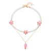 Bohemian Ceramic Small Fish Starfish Chain Necklace for Women Handmade Beaded Double Layer Necklace Friendship Jewelry GIfts