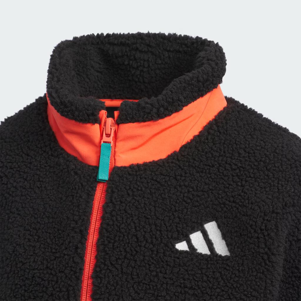 Adidas Sportswear Boa Lightweight Sports Faux Shearling Casual Loose Stand Collar Kids Jackets KC5337