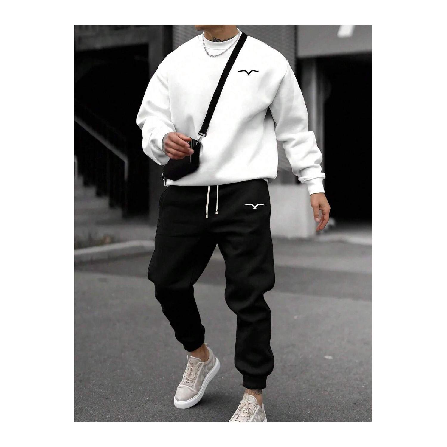 

Спортивный костюм с принтом Tiny Bird, толстовка для джоггеров - оверсайз с круглым вырезом и лентой S