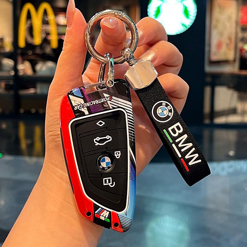 BAGG9 Car Sticker Zinc Alloy Car Smart Remote Key Case Cover Protector For Bmw X1 X3 X5 X6 X7 1 3 5 6 7 Series G20 G30 G11 F15 F16 G01
