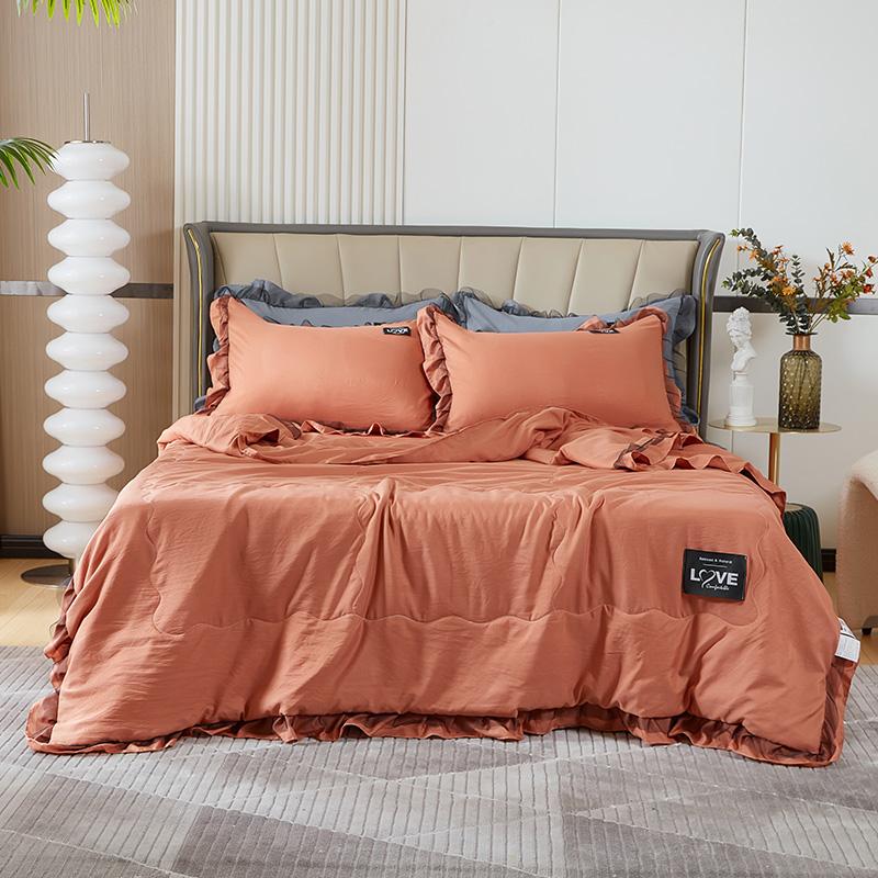 Summer Quilt With Skirt Bedspread Solid Throw Blanket For Bed Mircrofiber Fabric For Queen Bed Reversible