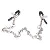 Erotic Nipple Clamps with Iron Chain and Leather Clips for Adult Pleasure