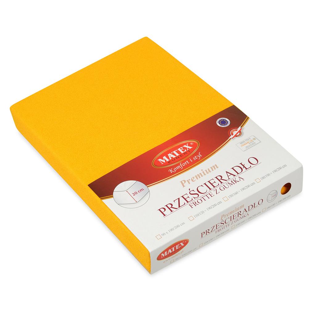 Premium Terry Sheet with Elastic 110x190, 120x200x20, Yellow_05, Matex