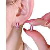 Red Corundum Stud Earrings Luxury Fashion Gemstone Setting Blue Spinel Earrings for Women