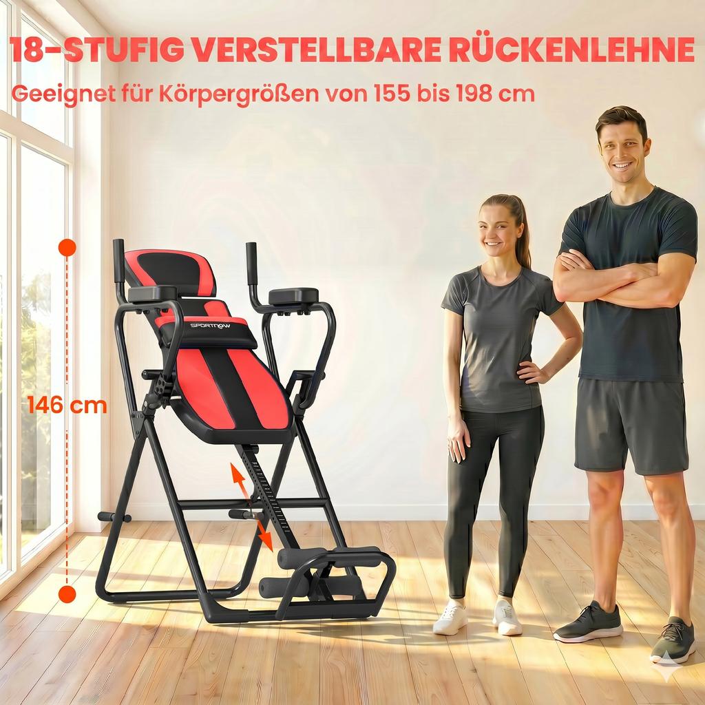 3-in-1 Inversion Bench Inversion Table with 3 Inversion Angles Push-Up & Pull-Up Bars Headrest